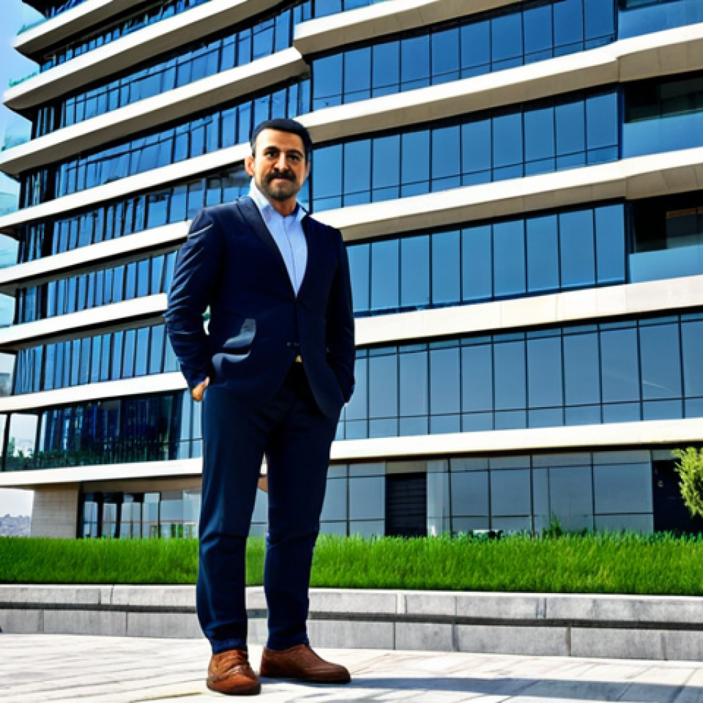 Modern Turkish Architect**
"A professional Turkish architect, fully clothed in a modern business casual outfit, standing confidently in front of a sleek, newly designed office building in Istanbul, Bosporus in the background, appropriate attire, safe for work, perfect anatomy, natural proportions, professional photography, high quality, family-friendly."
**