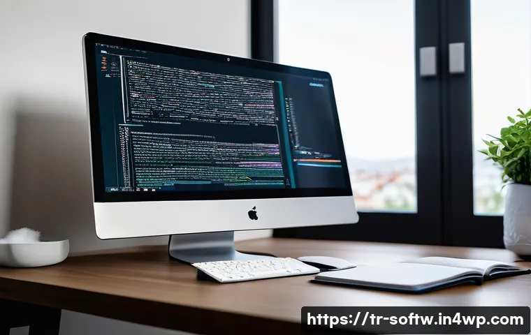 오픈소스 소프트웨어의 콘텐츠 제작 방법 - A detailed scene of a modern Turkish software developer’s workspace featuring a large monitor displa...