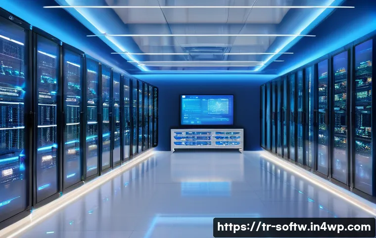 오픈소스 소프트웨어의 클라우드 통합 전략 - A futuristic cloud computing data center interior featuring diverse IT professionals of Turkish desc...